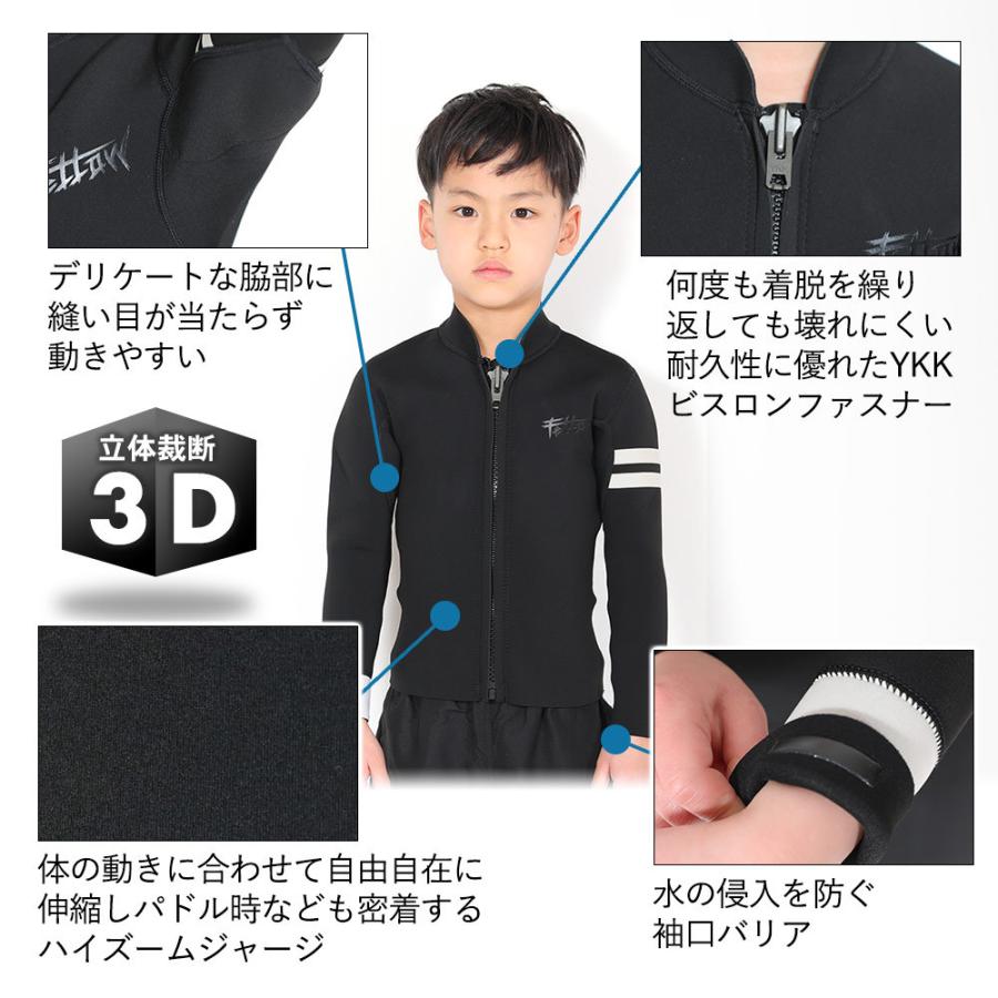 【エントリーでお得！】FELLOW ウェットスーツ タッパー ALL2mm キッズ 子供 ジャケット サーフィン JPSA 日本規格 ジャージタイプ SUP｜go-island｜07