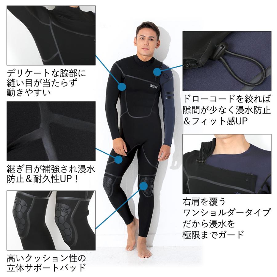 FELLOW/フェローサーフ　フルスーツ/ウェットスーツ　約2mm　メンズL FELLOW ウェットスーツ フルスーツ メンズ ワンショルダー