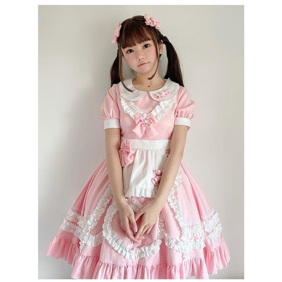 期間限定お試し価格 メイドワンピース レディース メイド服 2点セット可愛い ロリータ ゴスロリ コスプレ衣装 ハロウィン仮装 G Grafiti Si