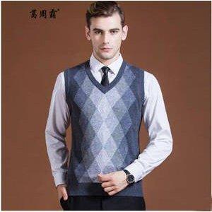 ニットベスト メンズ Vネックベスト ビジネスベスト アウター トップス セーター ノースリーブ 男性 ウール オフィス 秋 冬 新作 送料無料 海外