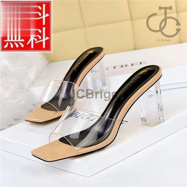 サンダル パンプス レディース 美脚 スクエアトゥ フォーマル パーティー 厚底 おしゃれ 靴 透明 現品限り一斉値下げ