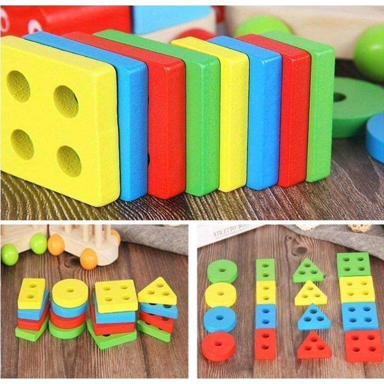 超安い 木製 パズル プルトイ 列車 引っ張る車 型はめおもちゃ 赤ちゃん おもちゃ 幼児 ベビー 誕生日 女の子 男の子 積み木 知育玩具 Democracia Tv