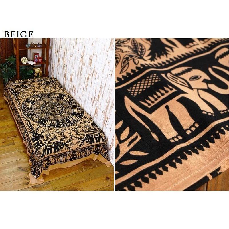 新作送料無料 マルチカバー インド綿 タペストリー ベッドカバー ソファーカバー 象柄 ファブリック アジアン エスニック Supplystudies Com