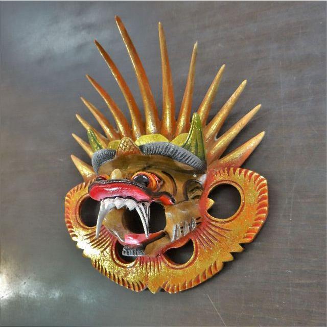バリ 壁掛け マスク 木彫り 手彫り Barong バロン の魔除け 壁