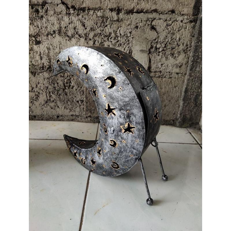 ランプ ムーン 月 アジアン エスニック アイアン ブリキ 間接