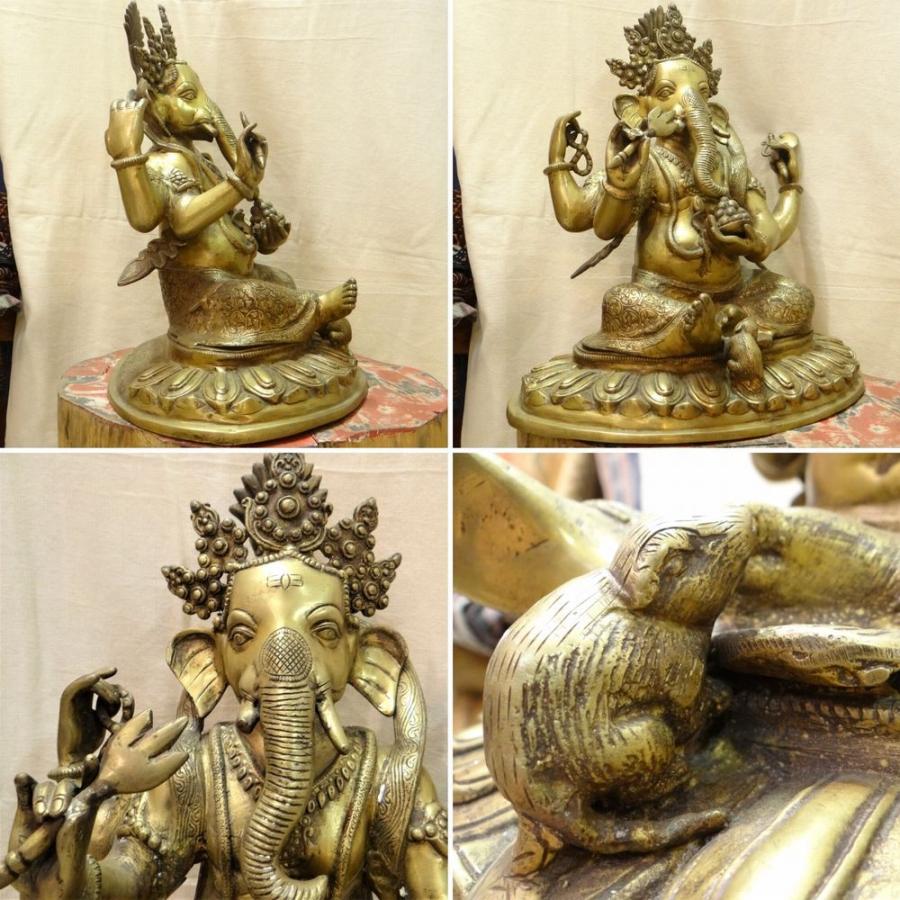 ガネーシャ 像 オブジェ 真鍮 学問 商売繁盛 アジアン雑貨 エスニック