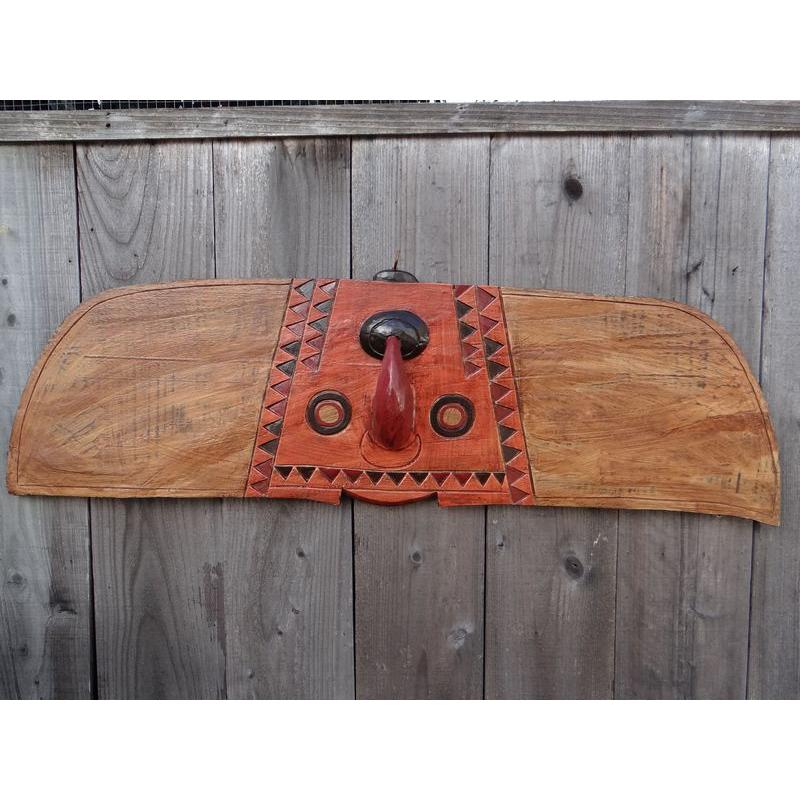 アフリカ 伝統 木彫り ホークマスク ブルキナファソ マスク バリ