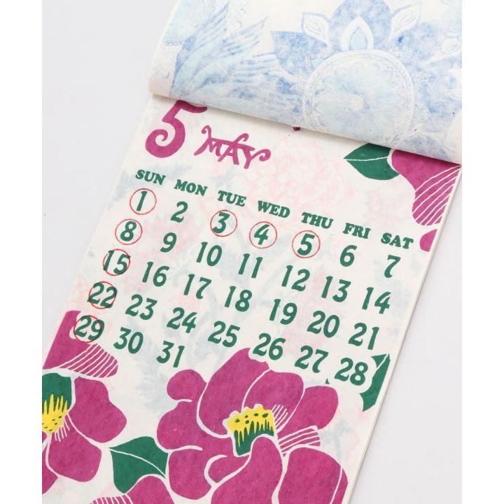 和テイスト イラスト カレンダー マジカルフラワー 和テイスト デザイン カレンダー カレンダー 21 壁掛け おしゃれ 手漉き紙 手漉き紙 カレンダー Id 416 アジアンエスニックのゴア ガジャ 通販 Yahoo ショッピング