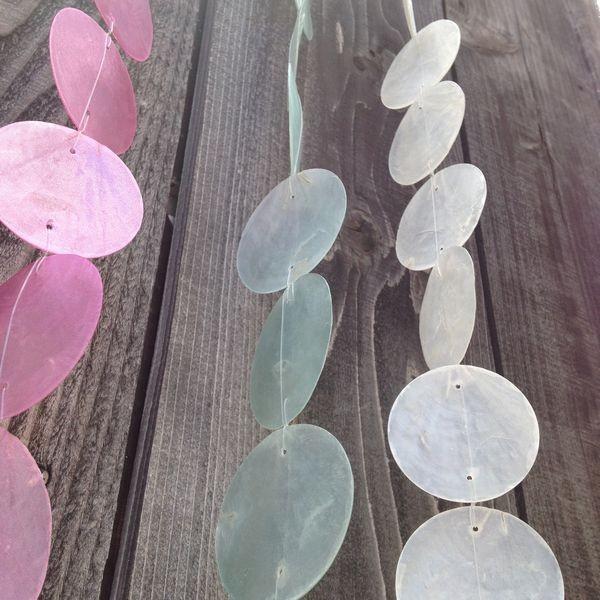 シェル 吊り下げ カピス貝 ガーランド 185cm インテリア バリ雑貨 南国 リゾート コースタル デコレーション モビール ガーランド