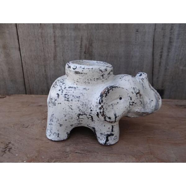 素焼き テラコッタ キャンドルホルダー 癒し アジアン バリ ゾウ 象 お