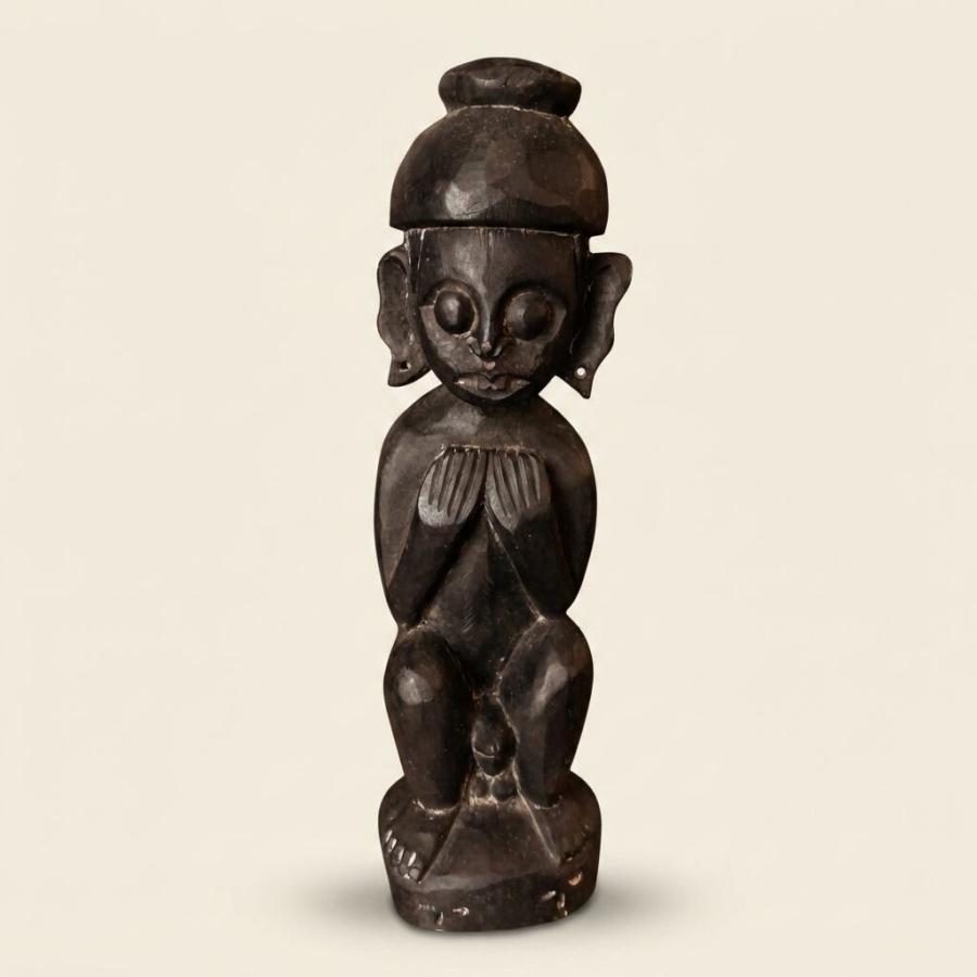 バリ島 オールド チーク材 木彫り プリミティブアート 彫刻像 高33cm
