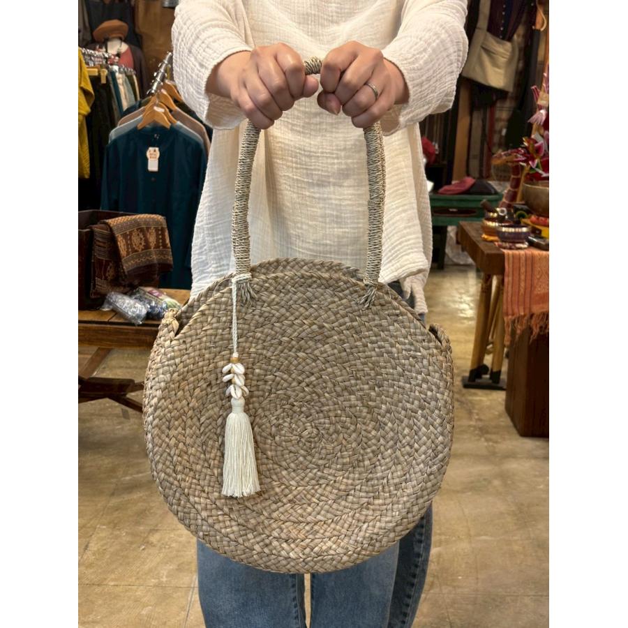 サークル型 バッグ シーグラス 水草 ラウンド 丸型 カゴバッグ 天然素材 トート ショルダーバッグ 軽い 草 夏バッグ 海 旅行 ビーチバッグ リゾート Seaglass01 アジアンエスニックのゴア ガジャ 通販 Yahoo ショッピング