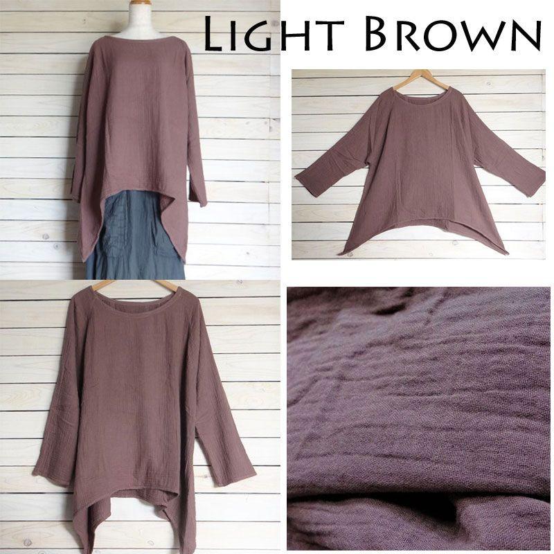 春コーデ レディース チュニック ダブルガーゼ トップス ゆったり 大きいサイズ 大人カジュアル 毎日コーデ 無地 コットン 綿 長袖 ナチュラル Ti Y 0028 アジアンエスニックのゴア ガジャ 通販 Yahoo ショッピング