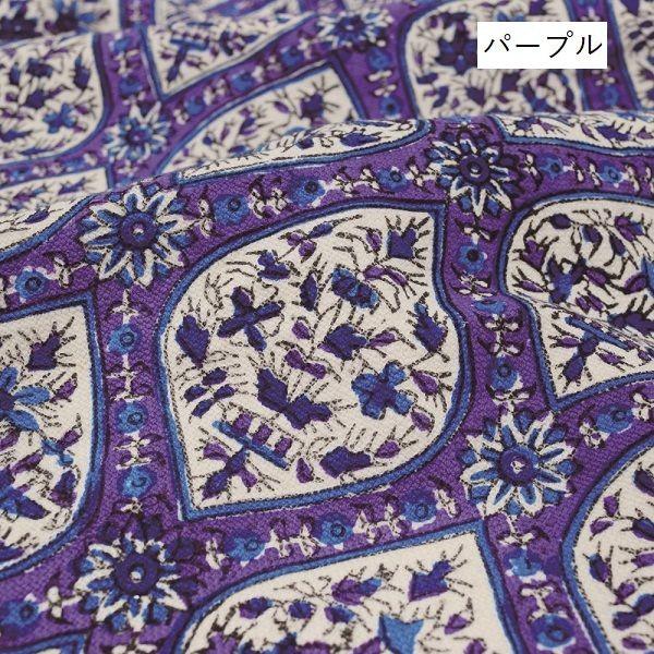 エレガント　な紫色と金色の　テーブルクロス　ゾウ テーブルクロス トップクロス 丸 アラビアン イスファハン 更紗 ハンド