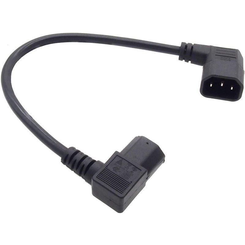 オーディオファン 電源延長ケーブル 3ピン 両端子L字型 メス右向き (IEC 60320 C13) ⇔ 3ピン オス (IEC 60320 AV周辺機器 オーディオファン 3ピン 変換コネクタ L字 下向き 3ピン メス (IEC 60320 C13) ⇔ 3ピン オス (IEC 60320 C14)【