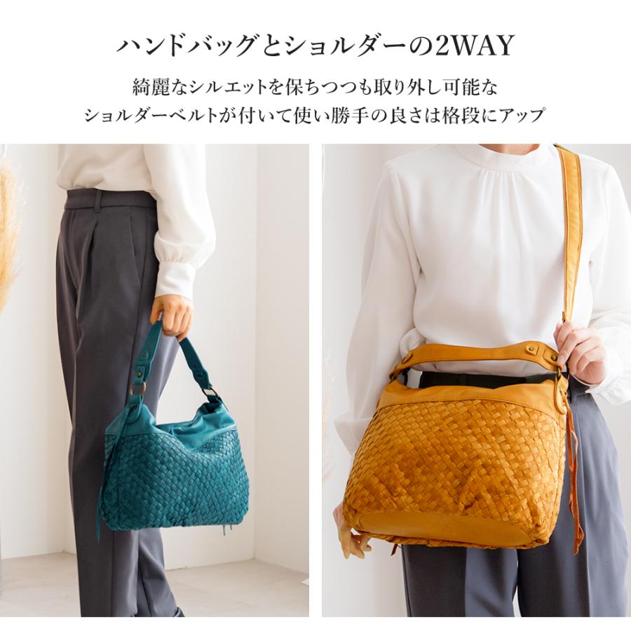 ショルダーバッグ レディース 本革 2way 斜めがけ 馬革 メッシュ
