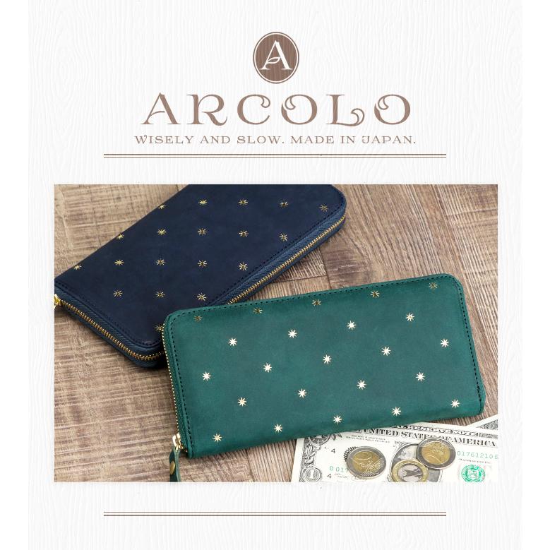 ARCOLO（アルコロ） 長財布 レディース 本革 ラウンドファスナー 女性