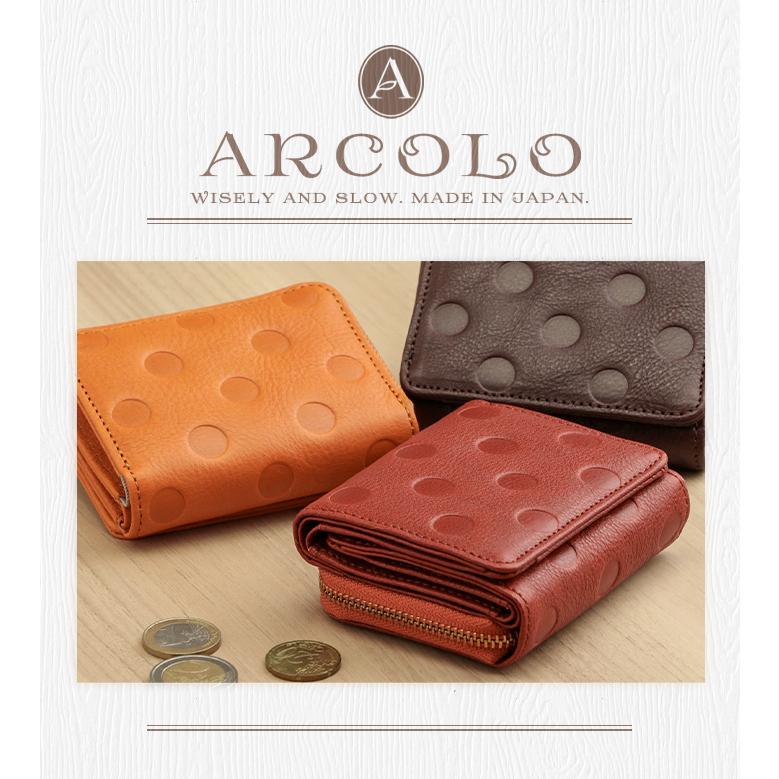 ARCOLO（アルコロ） 姫路レザー ミニ財布 小さい財布 レディース 三