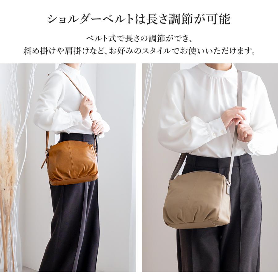 ショルダーバッグ レディース 本革 斜めがけ 大人 山羊革 ゴートレザー