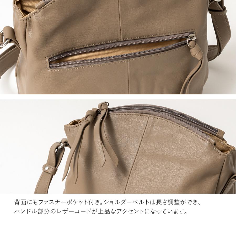 ショルダーバッグ レディース 本革 斜めがけ 大人 山羊革 ゴートレザー