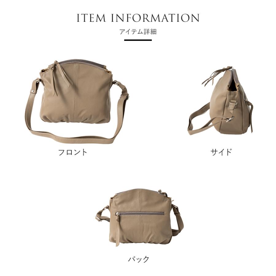 ショルダーバッグ レディース 本革 斜めがけ 大人 山羊革 ゴートレザー