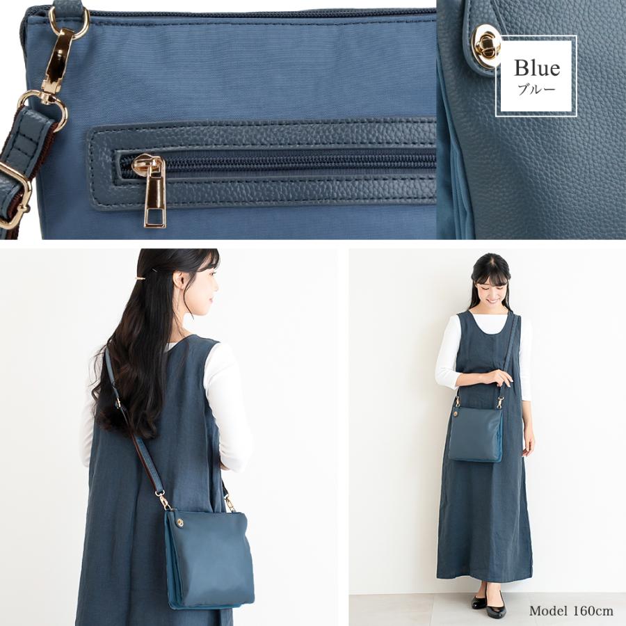 お財布ショルダー バッグ お財布ポシェット レディース 本革 ミニショルダー 旅行用 牛革＆ナイロン ポケットの多い バッグ PRAGMA プラグマ | PRAGMA | 15