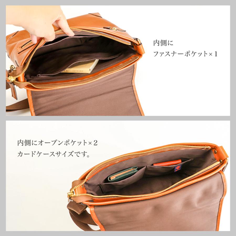 豊岡鞄 メンズ バッグ ショルダーバッグ 本革 日本製 A4 横型 軽い 斜