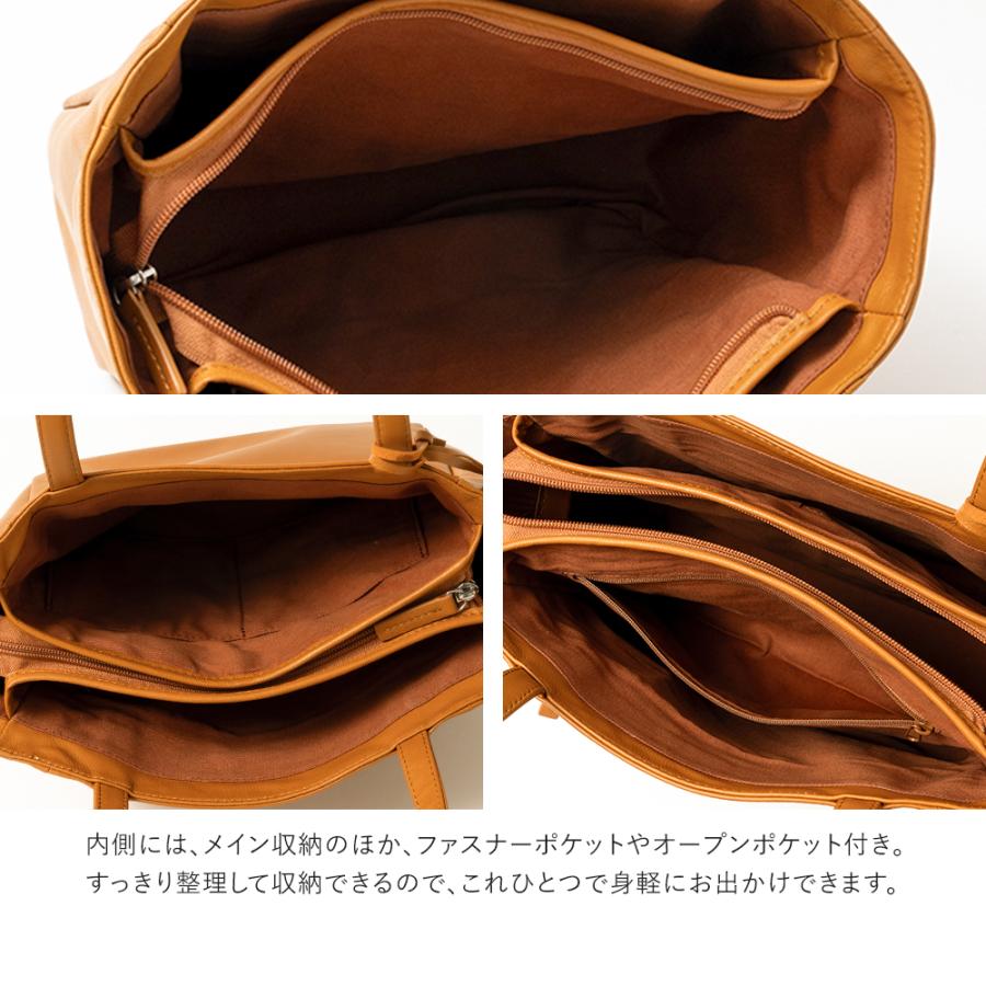 トートバッグ レディース 本革 レザー バッグ 山羊革 軽量 軽い