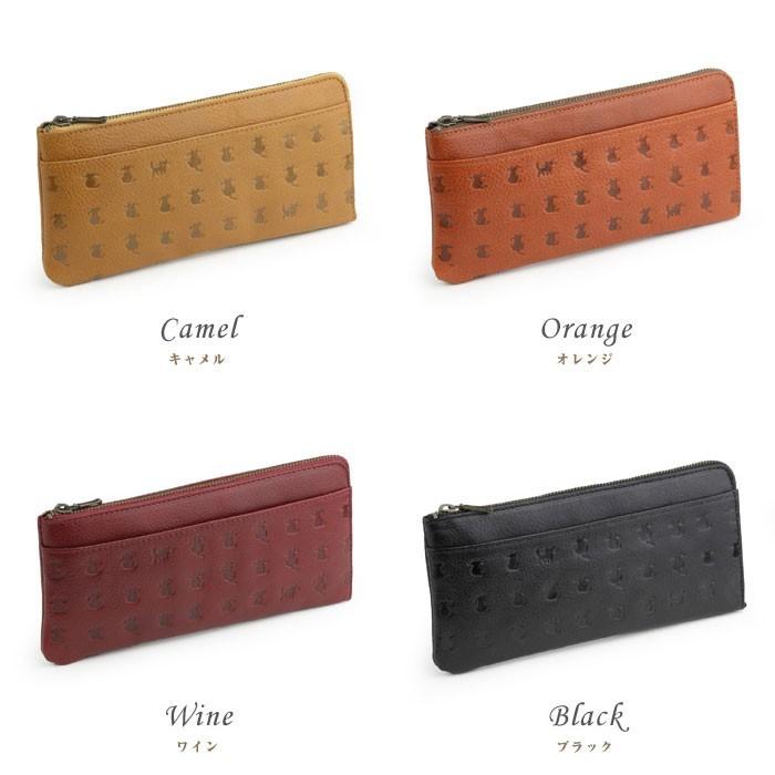 猫 長財布 レディース 本革 薄い 日本製 ねこ CAT Motif お財布 女性