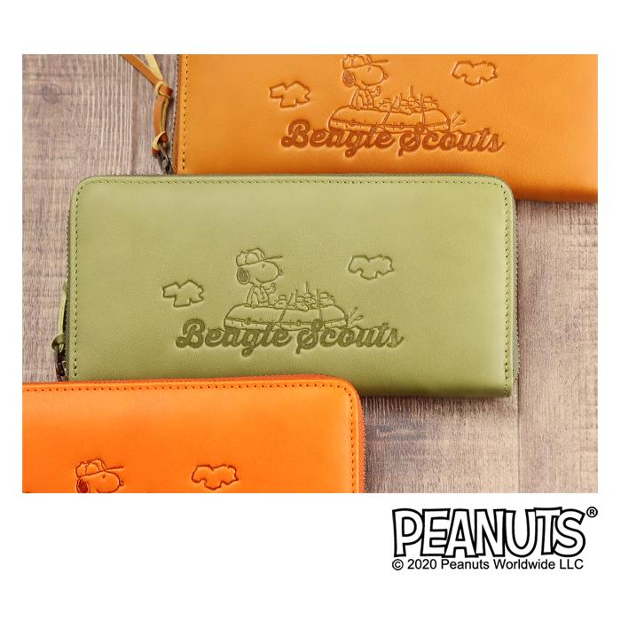 SNOOPY（スヌーピー） 財布 革 レディース 長財布 ラウンドファスナー