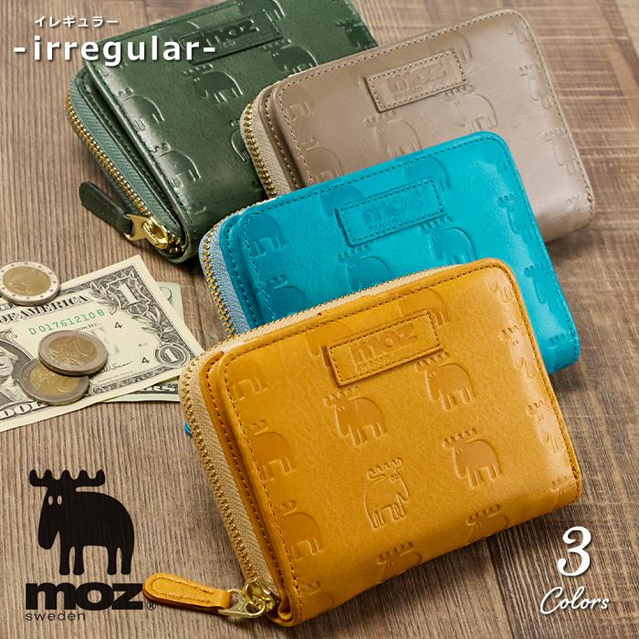 moz（モズ） 二つ折り財布 レディース ラウンドファスナー 本革 財布