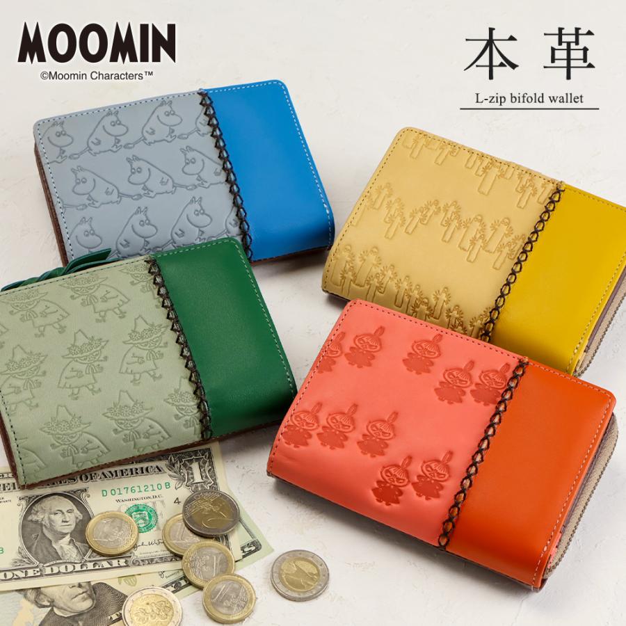 MOOMIN（ムーミン） 二つ折り財布 レディース 財布 本革 牛革 L字