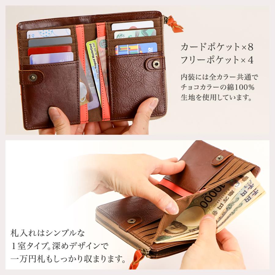 MOOMIN（ムーミン） 二つ折り財布 レディース 財布 本革 牛革 L字