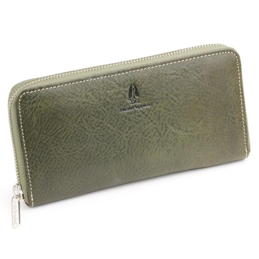 カーキ  ハッシュパピー aa001 ソフトレザー ラウンド 長財布 ハッシュパピー（Hush Puppies） 長財布 レディース ブランド hp3064