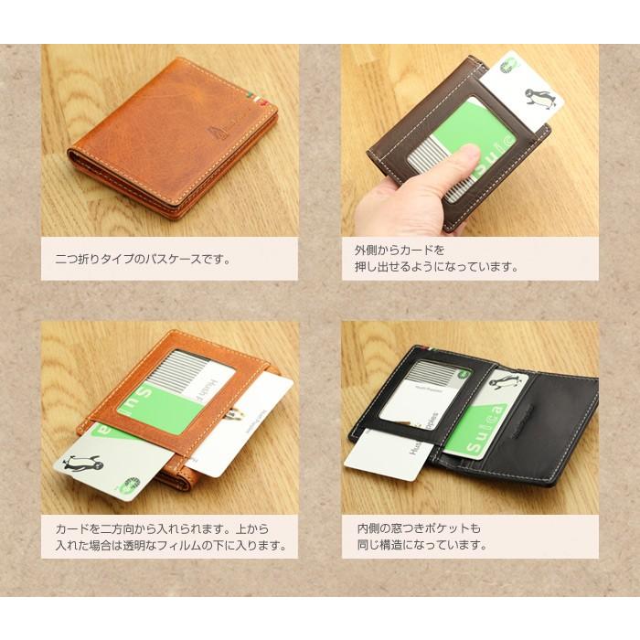 ハッシュパピー パスケース メンズ 二つ折り Hush Puppies 本革 