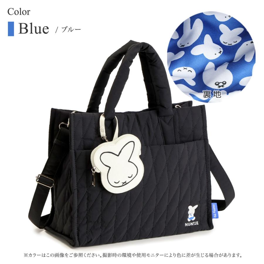 ミッフィー バッグ 2way ショルダーバッグ レディース トートバッグ A4 ナイロン 軽量 イザック Y'SACCS コラボ キルティング ポーチ付き 刺繍 大きめ miffyの画像