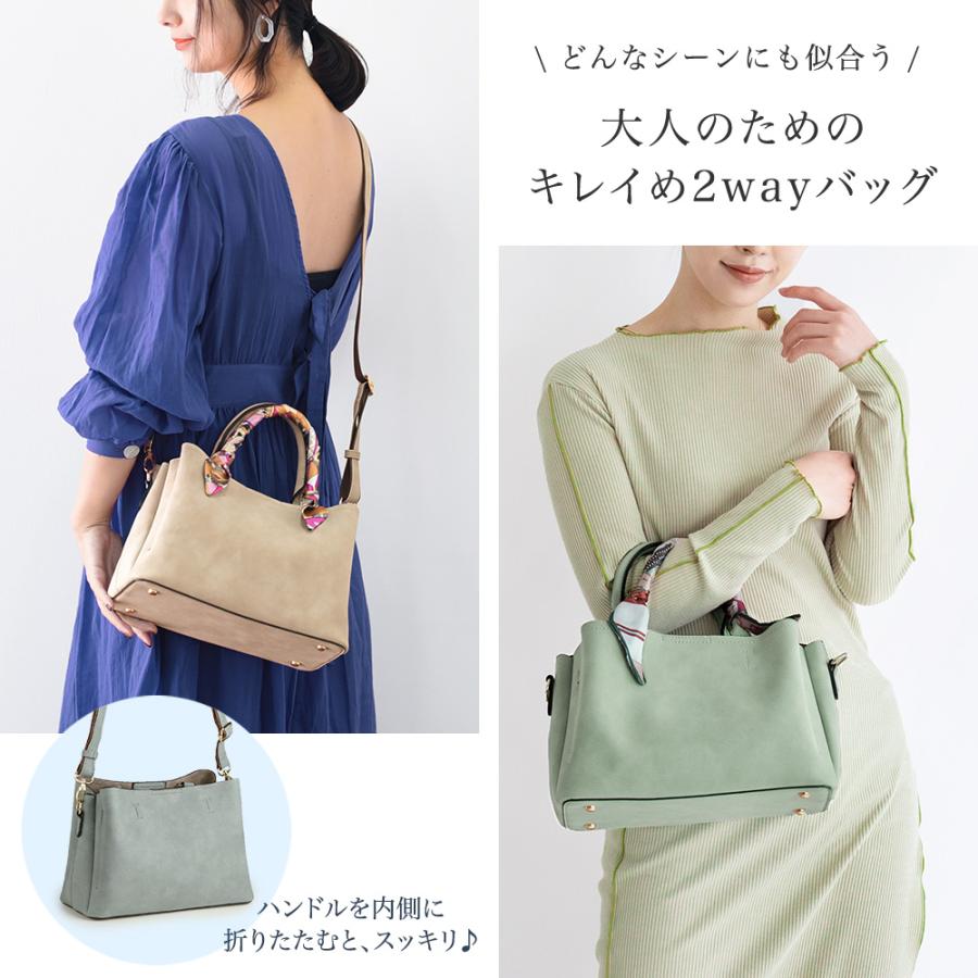 トートバッグ レディース ショルダーバッグ 小さめ 斜めがけ 通勤バッグ 春 バック ポケット多い スカーフ PRAGMA プラグマの画像