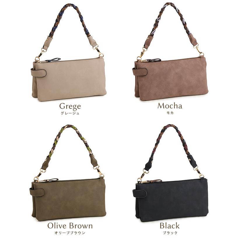 ポシェット お財布 ショルダーバッグ レディース 小さめ 斜めがけ 軽い 軽量 2way パーティー バック 大人 くすみカラー PRAGMA プラグマの画像