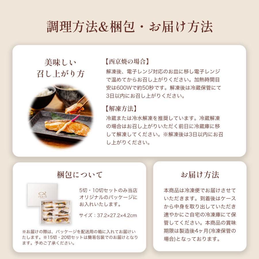 西京焼き 家庭用Bセット 20切 焼き魚 冷凍 レンジ 真空パック 骨取り 骨なし 骨抜き 魚 詰め合わせ レンチン 切り身 銀だら 真鯛 ぶり 鮭 銀鮭 さば ごちみ〜る_10
