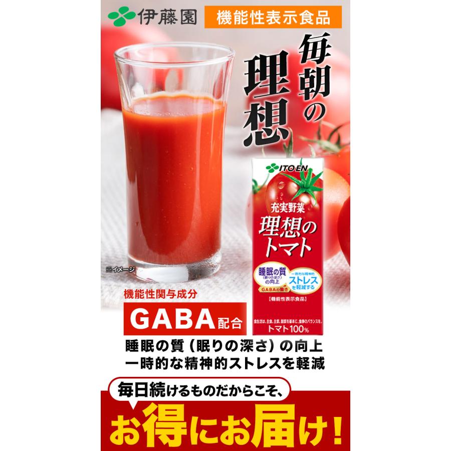 200ml 48本 充実野菜 理想のトマト 伊藤園 紙パック 特定表示食品