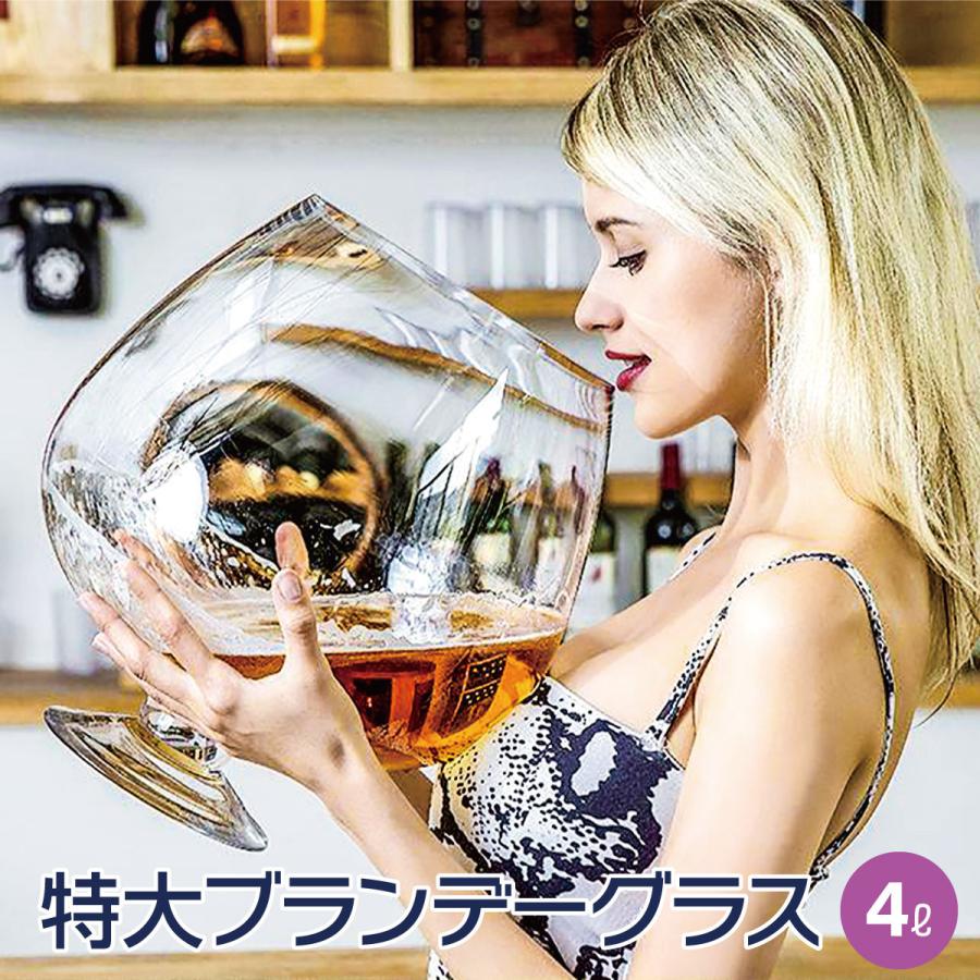 特大ブランデーグラス 特大 グラス ワイン ビール 4L ハンドメイド
