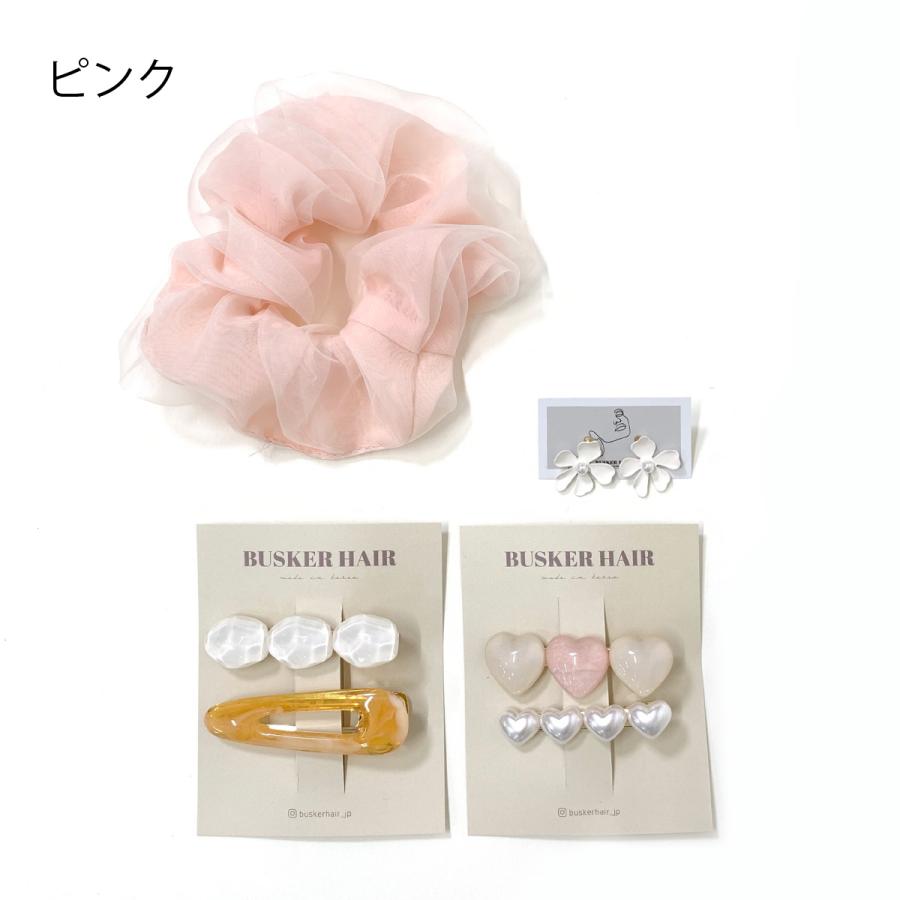 シフォンセット ヘアピン シュシュ ピアス 3点セット ヘア シフォンセット ヘアピン シュシュ ピアス 3点セット ヘア
