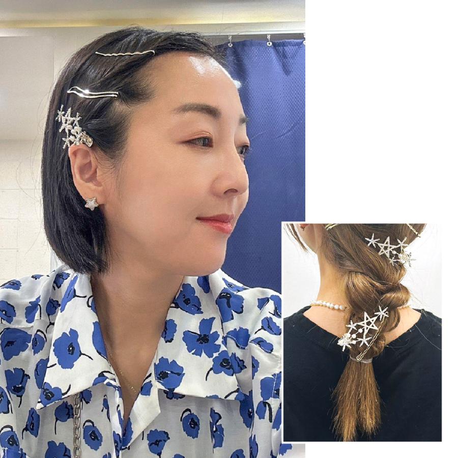 スターセット ヘアピン 3種類 ピアス 4点セット ヘアアクセサリー 韓国