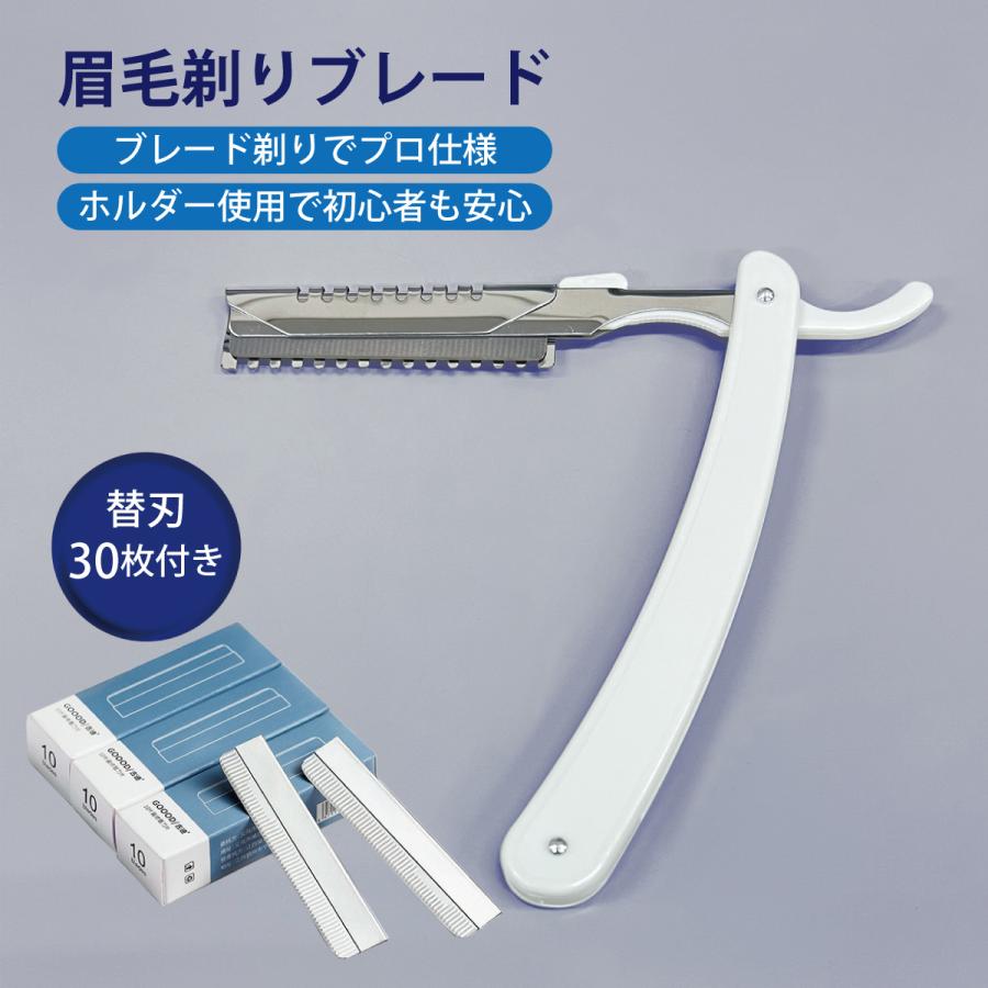 眉毛剃りブレード 替刃30枚付き まゆげ カミソリ プロ仕様 ブレード