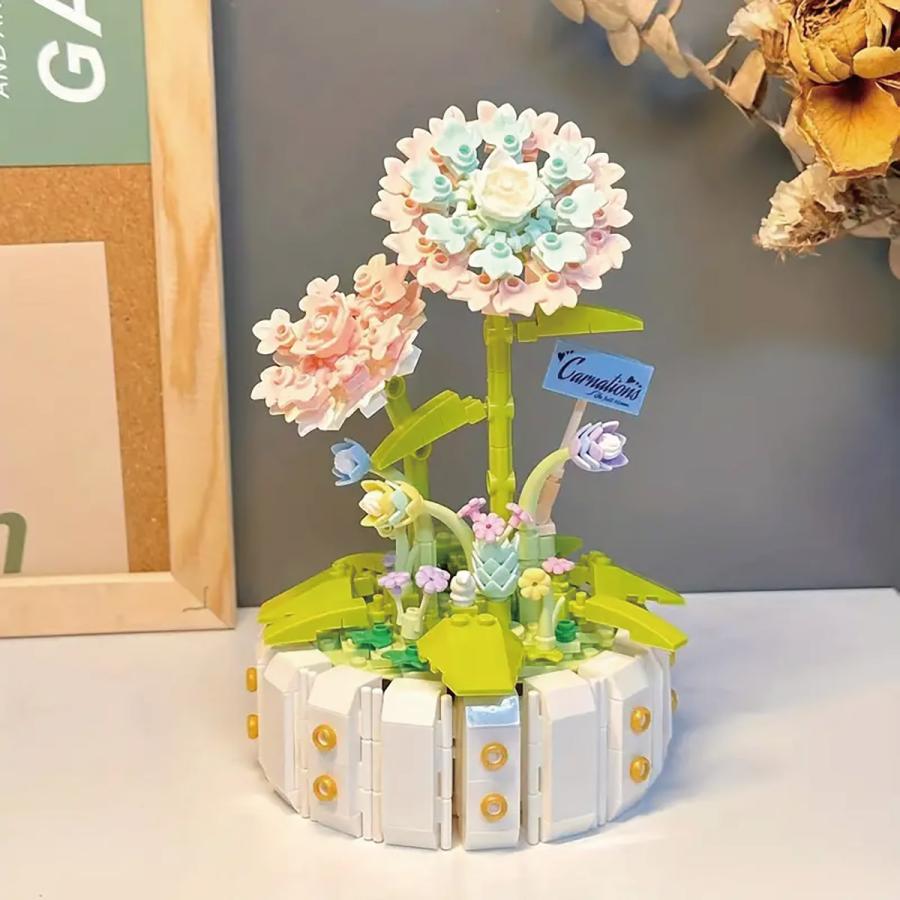 ブロックフラワー 組み立て インテリア 花 フラワー ひまわり すみれ