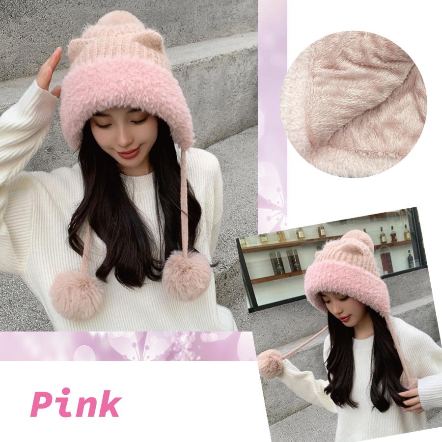 ニット帽 猫耳 ニットキャップ おしゃれ 耳当て かわいい 暖かい 秋冬