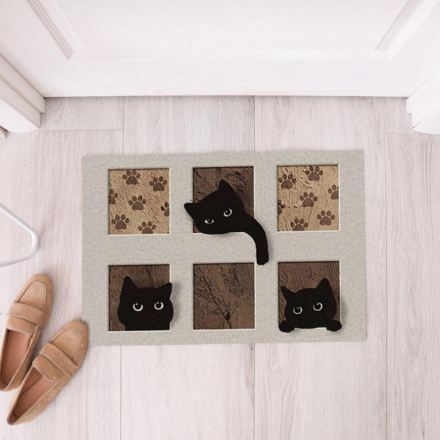玄関マット 猫 ねこ 猫柄 インテリア雑貨 かわいい 泥落とし 洗える