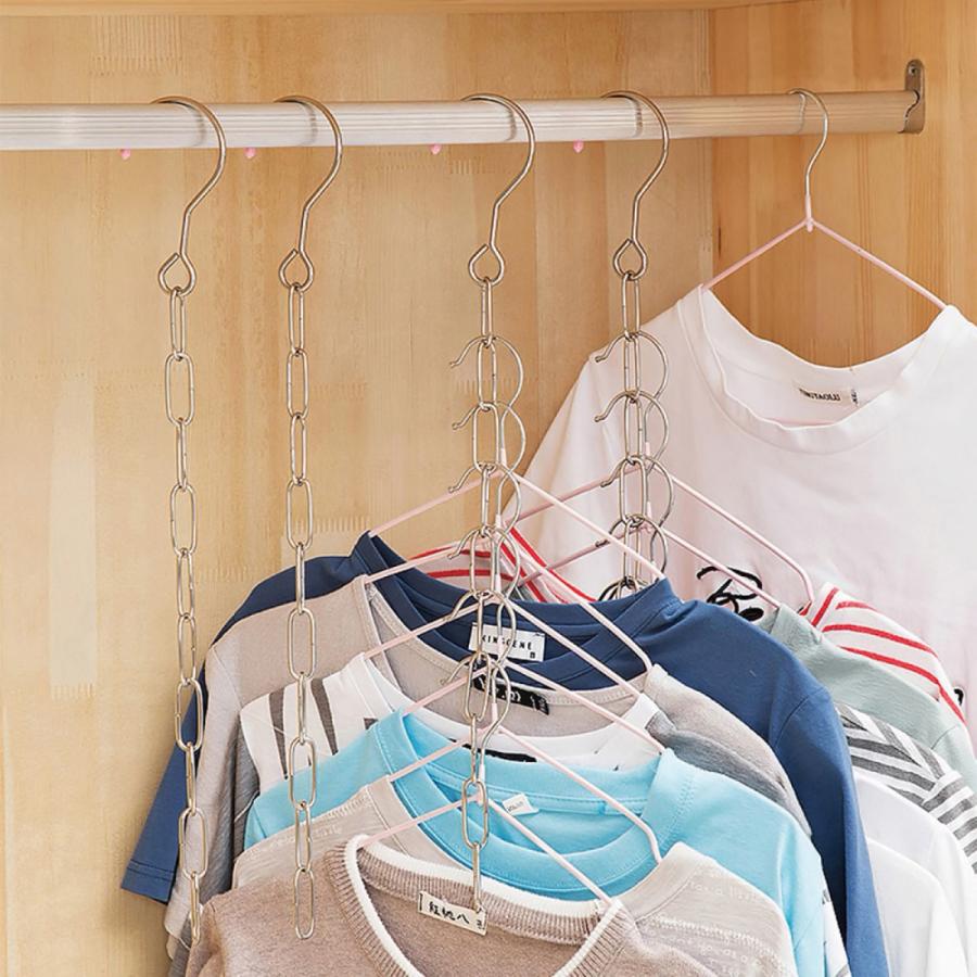 ハンガーフック チェーン 3本セット クローゼット収納 壁掛け 吊り下げ