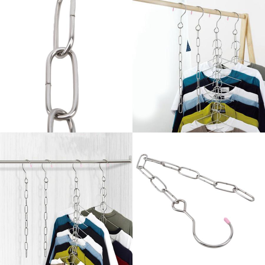 ハンガーフック チェーン 3本セット クローゼット収納 壁掛け 吊り下げ