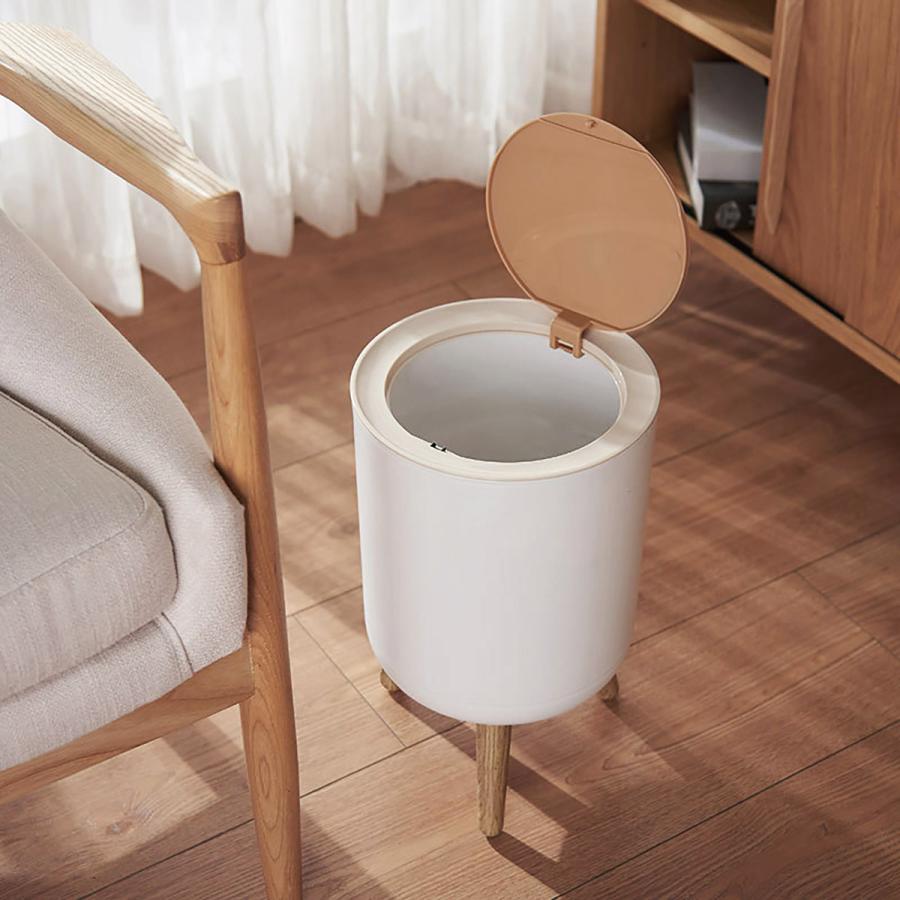 ゴミ箱 ごみ箱 木目調 ダストボックス ワンタッチ 7L 7リットル 北欧風